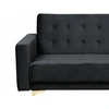 Beliani Trivietė išskleidžiama sofa ABERDEEN, veliūras, juoda