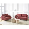 Beliani Trivietė sofa HOBRO burgundo spalvos
