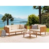 Beliani Sodo sofa 3 vietų BARATTI Akacijos mediena Ruda