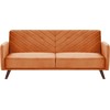 Beliani Išskleidžiama 3 vietų sofa SENJA, veliūrinė, oranžinė