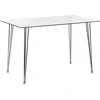Beliani Valgomojo stalas WINSTON, sidabrinis, 120 × 70 cm, grūdintas stiklas