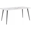 Beliani Valgomojo stalas SANTIAGO baltas marmuras 160 cm 80 cm