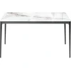Beliani Valgomojo stalas JOLLEIN baltas marmuras 140 cm 80 cm stiklas