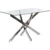 Beliani Valgomojo stalas MARAMO sidabrinis 120 cm 70 cm grūdintas stiklas
