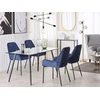 Beliani Valgomojo stalas MIDLAND juodas 140 cm 80 cm grūdintas stiklas