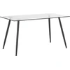 Beliani Valgomojo stalas MIDLAND juodas 140 cm 80 cm grūdintas stiklas