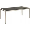 Beliani Sodo stalas VERNIO 180 cm 90 cm metalinis juodas/sidabrinis
