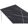 Beliani Sodo stalas SOVARETO 180 cm 90 cm marmuro efektas Juodas marmuras