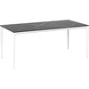 Beliani Sodo stalas SOVARETO 180 cm 90 cm marmuro efektas Juodas marmuras