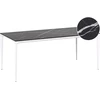 Beliani Sodo stalas SOVARETO 180 cm 90 cm marmuro efektas Juodas marmuras