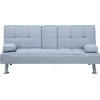 Beliani Trivietė išskleidžiama sofa ROXEN šviesiai pilka