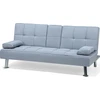 Beliani Trivietė išskleidžiama sofa ROXEN šviesiai pilka