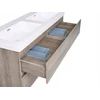 Beliani Pakabinama vonios kambario spintelė su dviguba praustuve VIEDMA smėlio pilkumo spalvos