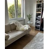 Sofa Beliani Kairysis gultas MIRAMAS, smėlio spalvos veliūras