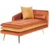 Beliani Dešininė gulto tipo sofa GONESSE, veliūras, oranžinė