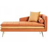 Beliani Dešininė gulto tipo sofa GONESSE, veliūras, oranžinė