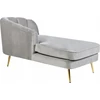 Beliani Dešininė gulto sofa ALLIER, veliūras, šviesiai pilka