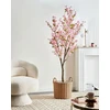 Beliani Dirbtinis augalas CHERRY TREE 180 cm rožinės spalvos