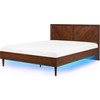 Beliani LED lova MIALET 180 x 200 cm tamsiai ruda