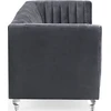 Beliani Trivietė sofa ARVIKA aksominė tamsiai pilka