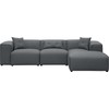 Beliani 3 vietų kampinė sofa DOLVA, tamsiai pilka, kairinė