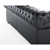 Beliani Trivietė sofa CHESTERFIELD Natūrali oda Juoda