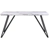 Beliani Valgomojo stalas MOLDEN marmuro imitacija / juodas 150 cm 80 cm