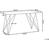 Beliani Valgomojo stalas KENTON juodo marmuro spalvos 140x80 cm grūdinto stiklo