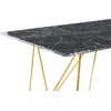 Beliani Valgomojo stalas KENTON juodo marmuro spalvos 140x80 cm grūdinto stiklo
