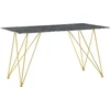 Beliani Valgomojo stalas KENTON juodo marmuro spalvos 140x80 cm grūdinto stiklo