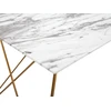 Beliani Valgomojo stalas KENTON baltas marmuras 140 cm 80 cm grūdintas stiklas