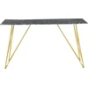 Beliani Valgomojo stalas KENTON juodo marmuro spalvos 140x80 cm grūdinto stiklo