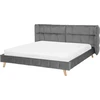 Beliani Velvetinė lova SENLIS 180 x 200 cm pilka