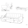 Beliani Trivietė išskleidžiama sofa SELNES, veliūrinė, tamsiai mėlyna