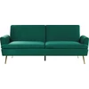Beliani Trivietė išskleidžiama sofa VETTRE, veliūras, tamsiai žalia