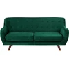 Beliani 3 vietų sofa BODO veliūrinė smaragdinė