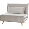 Beliani Vienvietė išskleidžiama sofa SETTEN, veliūras, šviesiai pilka