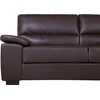 Beliani Trivietė sofa VOGAR dirbtinės odos tamsiai ruda