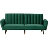 Beliani Trivenė išskleidžiama sofa VIMMERBY, veliūras, smaragdinė