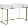 Beliani Konsolė WESTPORT balta/auksinė 115 cm 50 cm su stalčiais