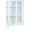 Beliani Vitrina su stiklinėmis durelėmis NASH Metal 90 cm balta