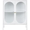 Beliani Witryna ze szklaną gablotą SARRE Metal 90 cm Baltas