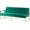 Beliani Išskleidžiama 3 vietų sofa MARSTAL, veliūras, smaragdinė