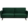 Beliani Išskleidžiama trijų vietų sofa SENJA, veliūras, smaragdinė