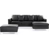 Sofa Beliani Kampas 5 asmenims OSLO, natūrali oda, juodas su otomane, kairinis
