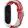 Beline apyrankė Mi Band 3/4 Textile raudonos ir baltos spalvos