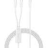 Įkroviklis Belkin BoostCharge Pro Kabelis USB-C na 2*USB-C 140W, w oplocie, 1,5m, balta
