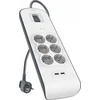 Belkin 650J, 6 Schuko lizdai, 2x USB-A, 2m
