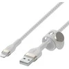 Belkin CAA010bt1MWH BOOST CHARGE™ USB-A LTG silikonui 1m balta