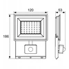 Kafler LED SMD prožektorius KASTEL 20W 4000K 1640LM IP65 juodas piro